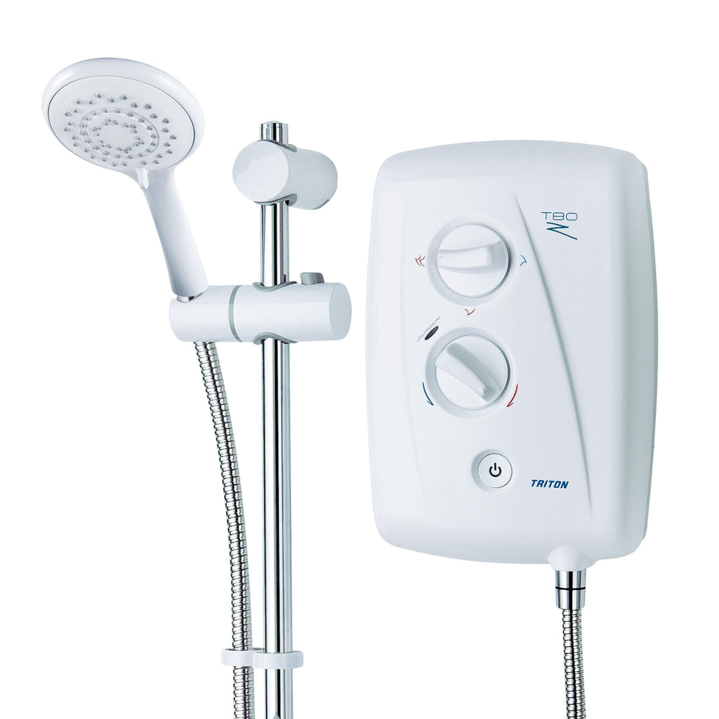 Triton T80Z Fast-Fit 7.5 KW Electric Shower White and Chrome SP8007ZFF.