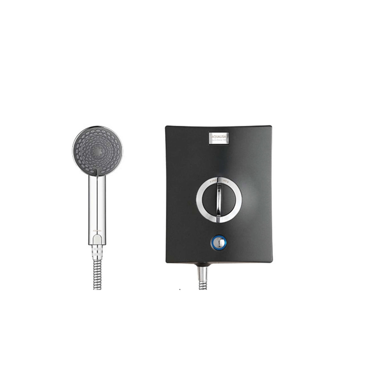 Aqualisa Quartz Electric with Adj Height Head 9.5kW Graphite/Chrome.
