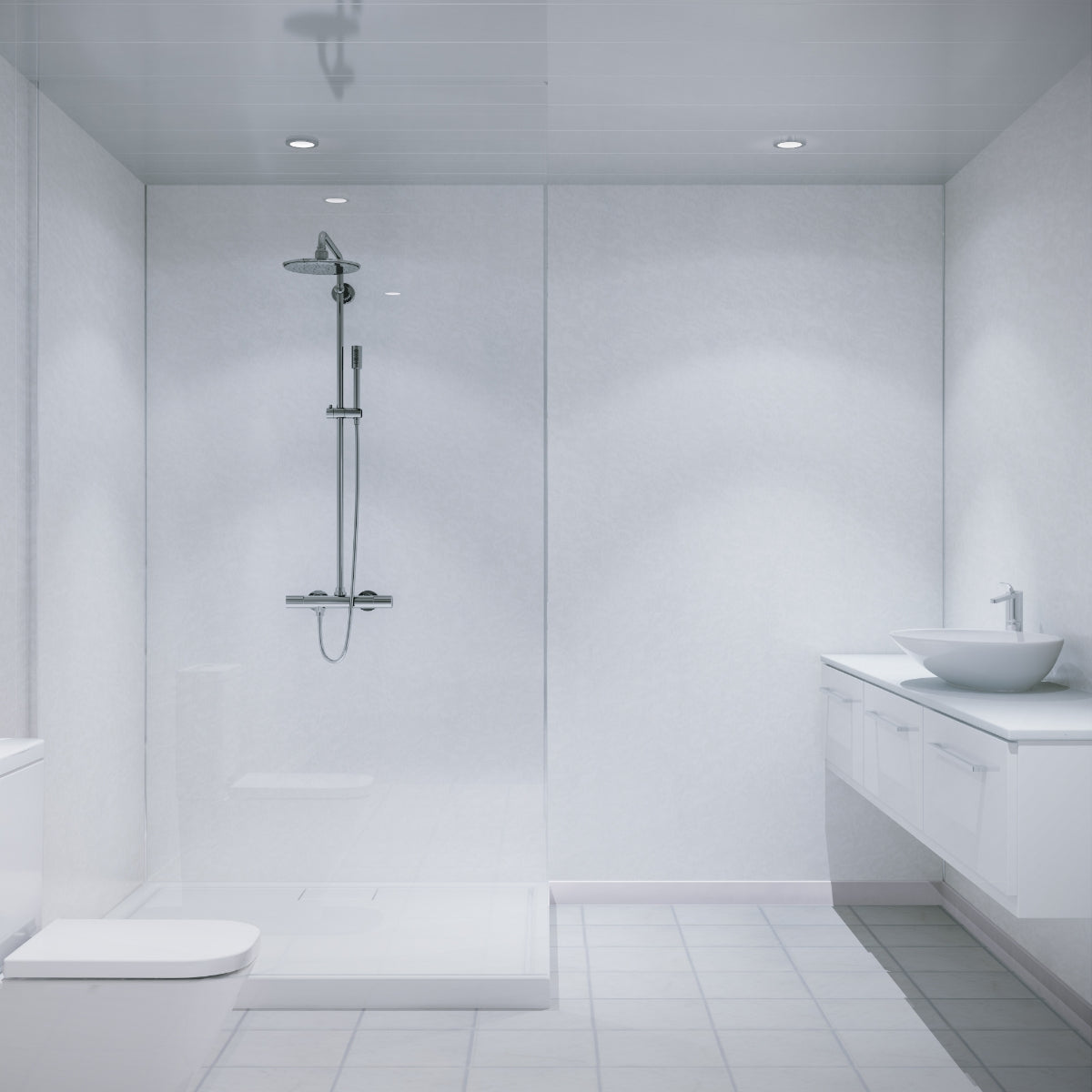 Multipanel Classic Bathroom Wall Panel Frost White 2.4mm x 900mm MPM049SHR9.
