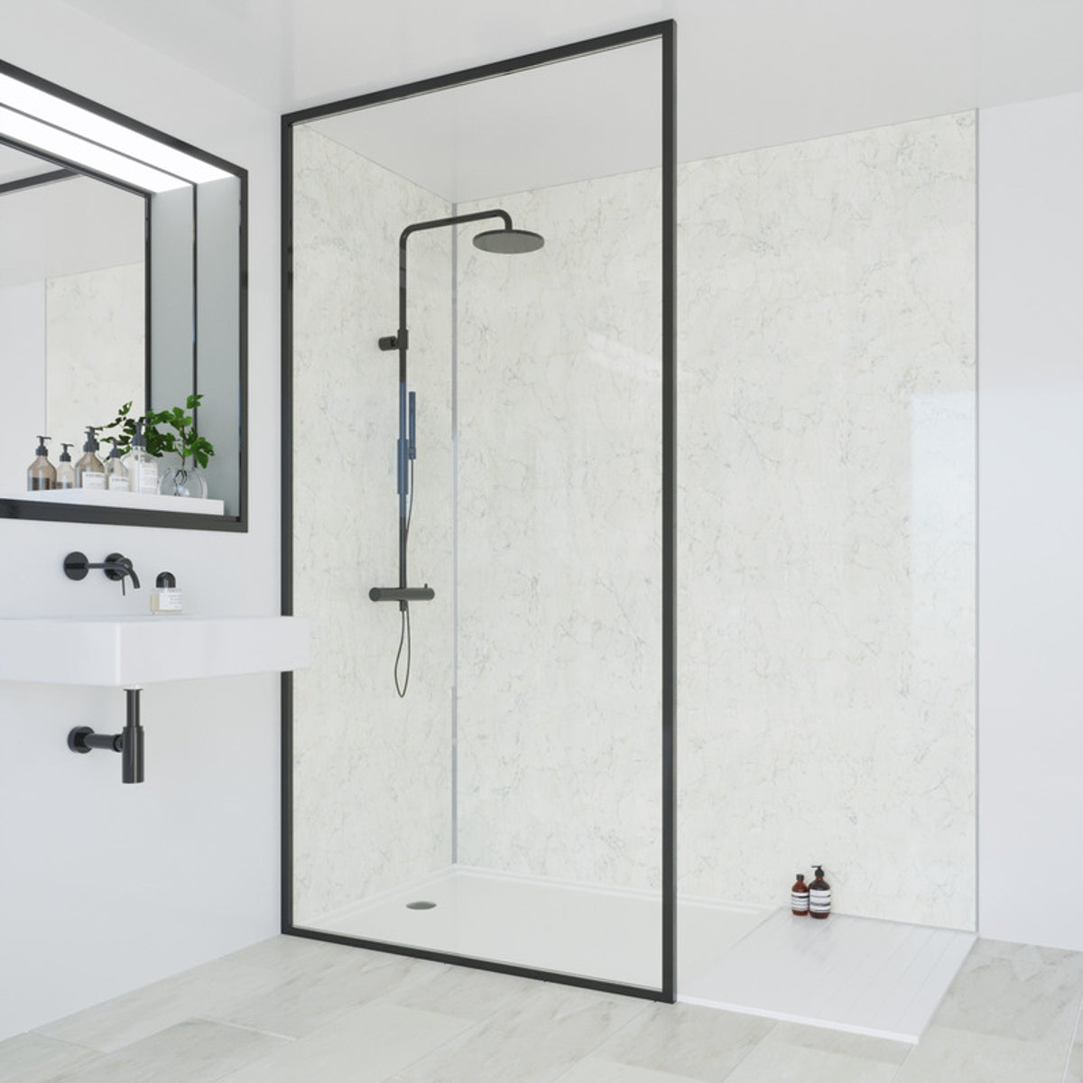 Multipanel Classic Bathroom Wall Panel Hydrolock Grey Marble 2.4 M x 598mm M139 MPM139STDHLTG17.