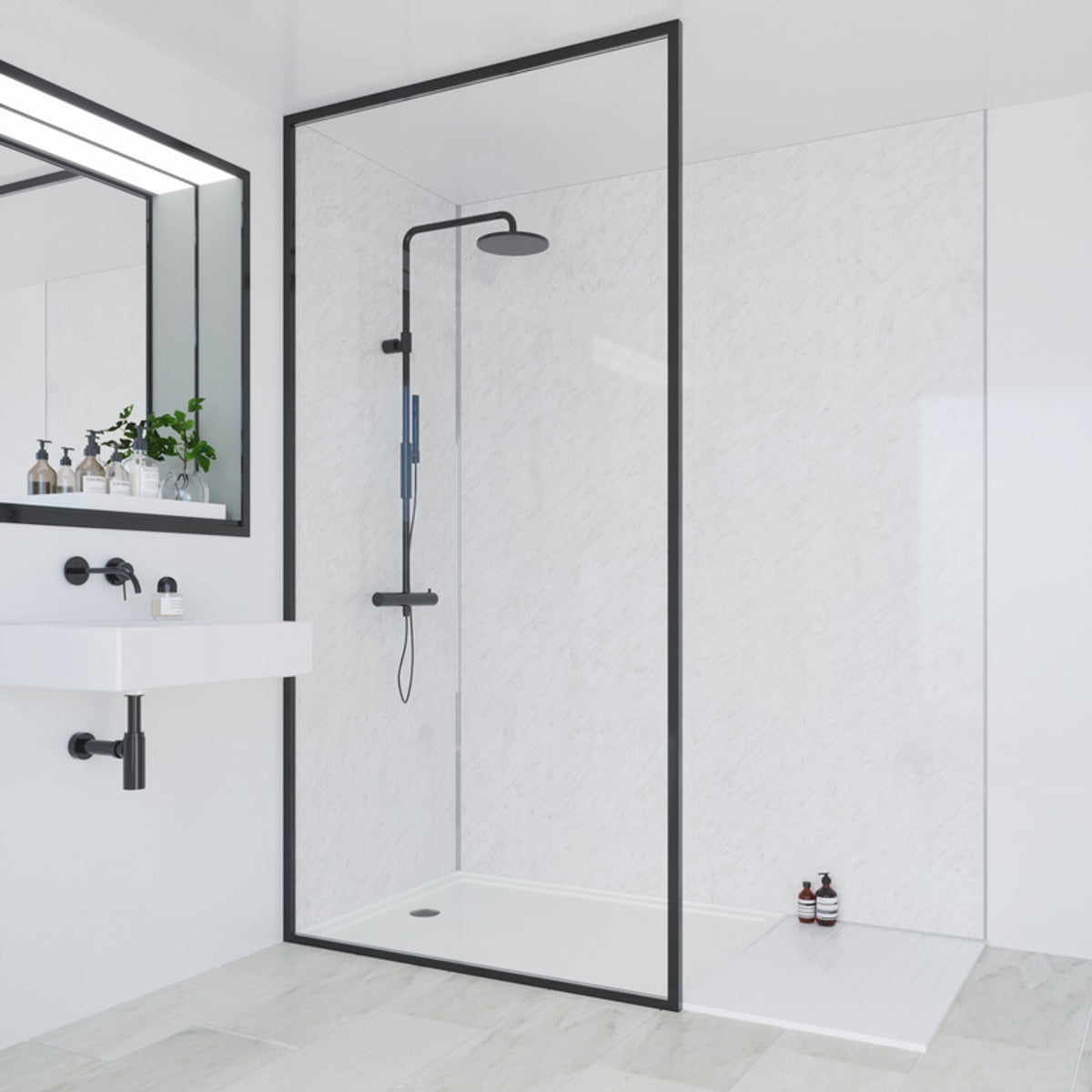 Multipanel Classic Bathroom Wall Panel Hydrolock Classic Marble 2.4 M x 598mm M141 MPM141STDHLTG17.