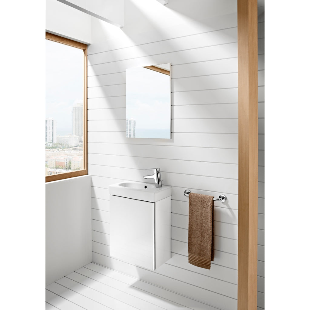 Roca Mini Basin, Mirror And Base Unit 450 X 250Mm - 1 Soft-Close Door - Gloss White
