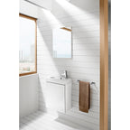 Roca Mini Basin, Mirror And Base Unit 450 X 250Mm - 1 Soft-Close Door - Gloss White