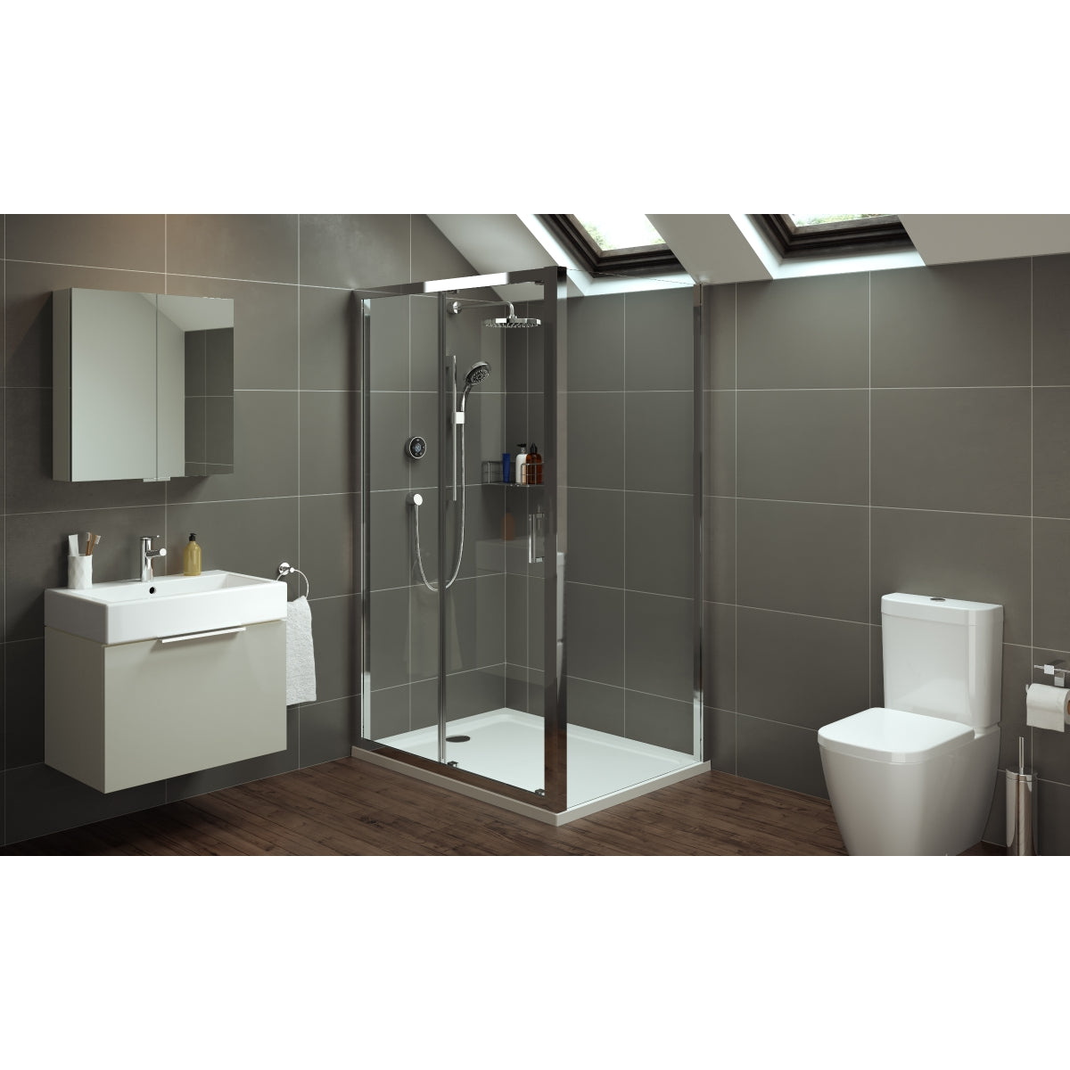 Mira Platinum Dual Rear Fed Digital Shower Mixer Chrome 1.1796.003.