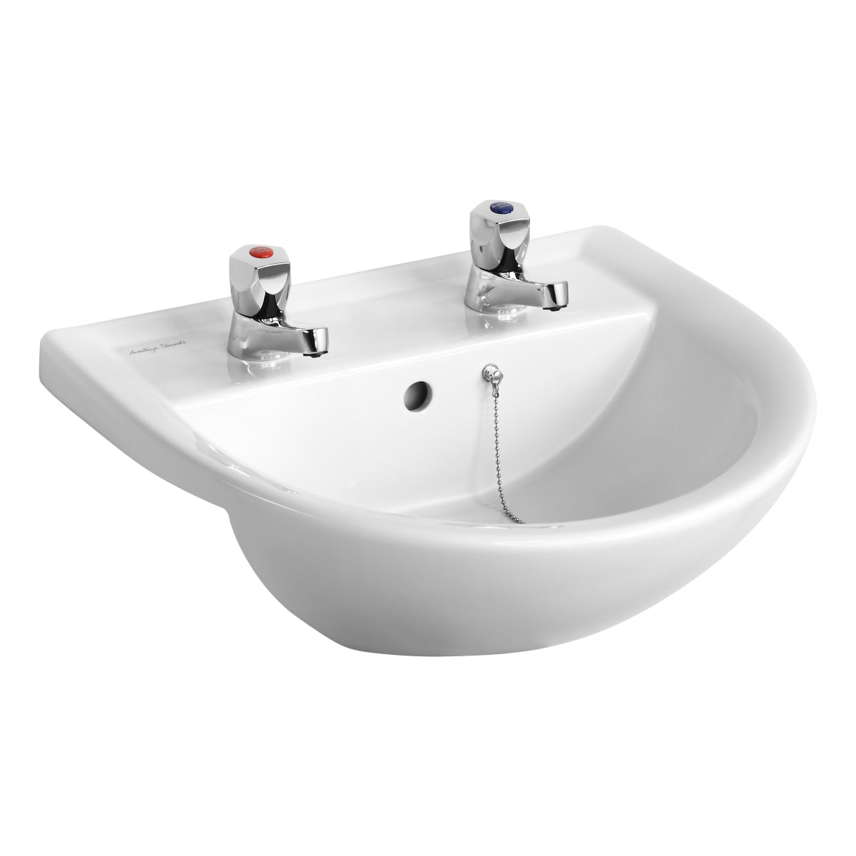 Armitage Shanks Sandringham 21 50cm 2 taphole semi-countertop basin with overflow and chainstay hole