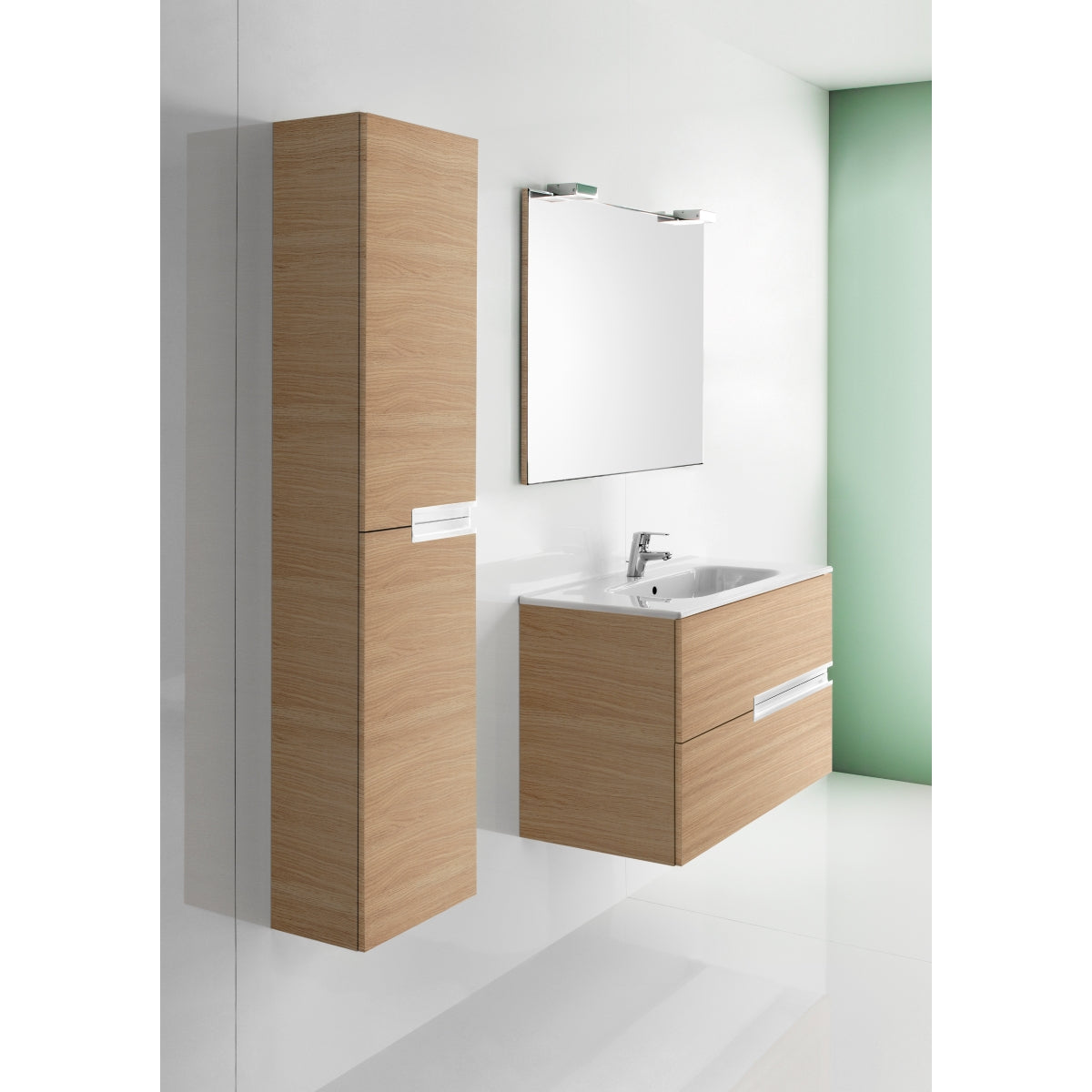 Roca Victoria-N Column Unit 300 x 1500mm - 2 Soft-close Doors - Textured Oak