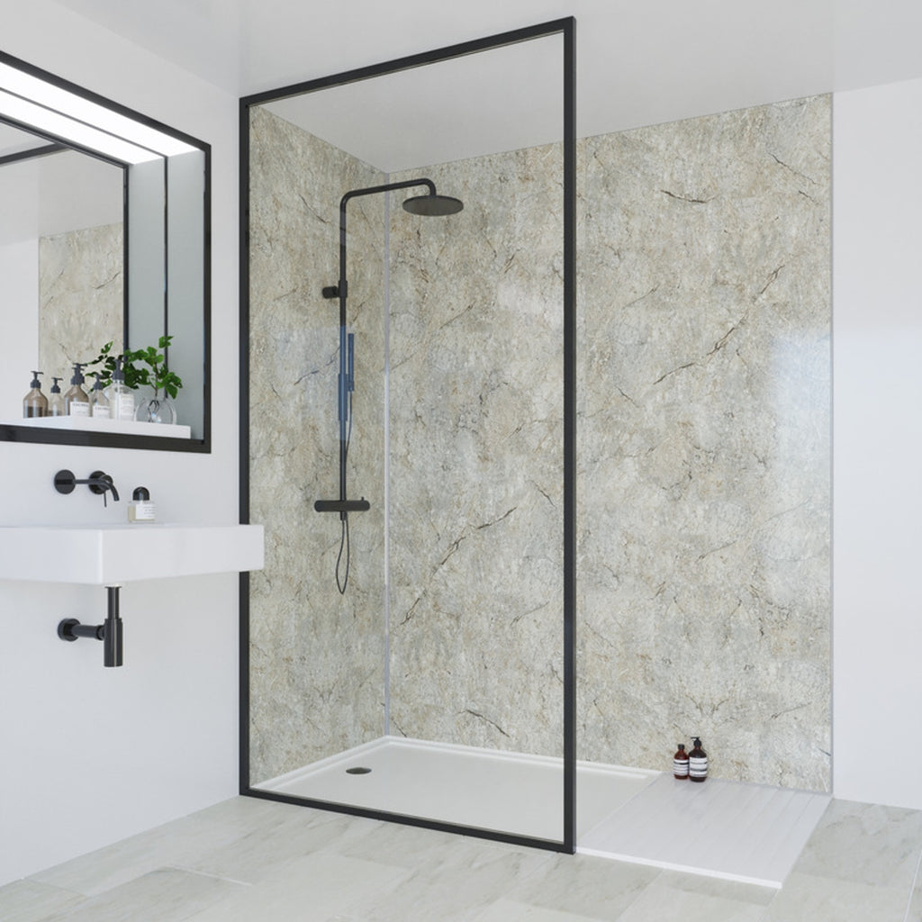 Multipanel Classic Bathroom Wall Panel Hydrolock Antique Marble 2.4 M x 598mm 701 MP701STDHLTG17.