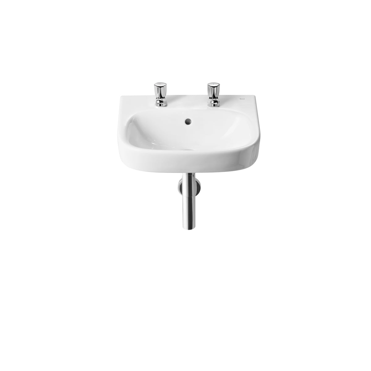 Roca Debba Wall-Hung 2 Taphole Basin 450 X 370mm White
