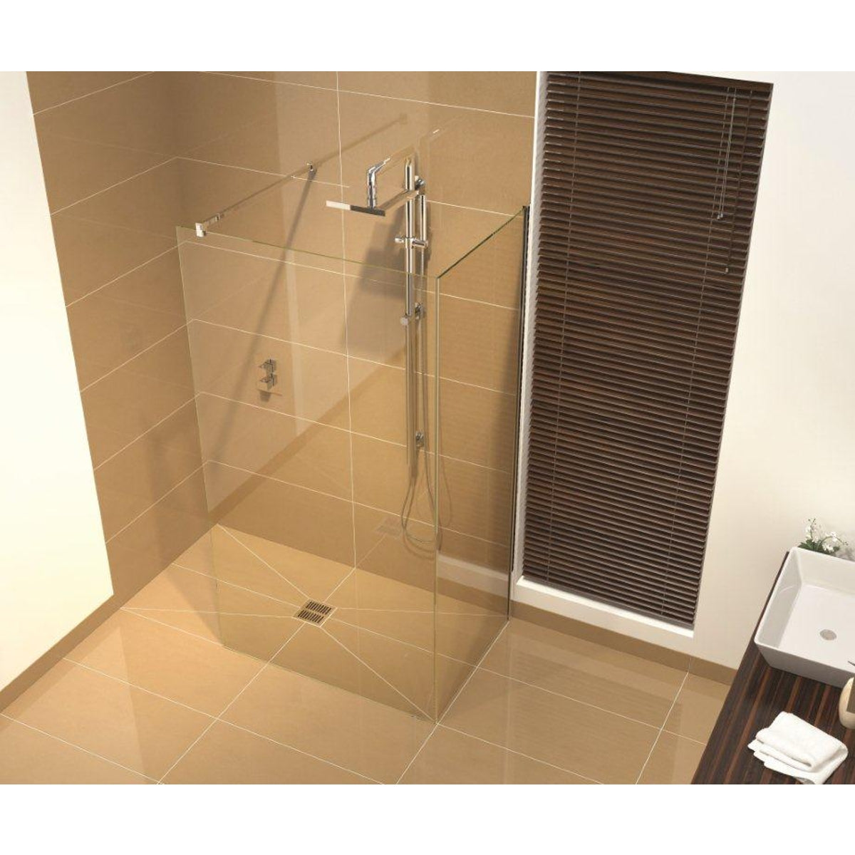 Kudos Showers Ultimate 2 Front Panel 8mm 1200 Kit Chrome