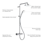 Mira Showers Coda Pro ERD Thermostatic Mixer Shower Exposed Valve with Large Head and Diverter 1.1836.006.