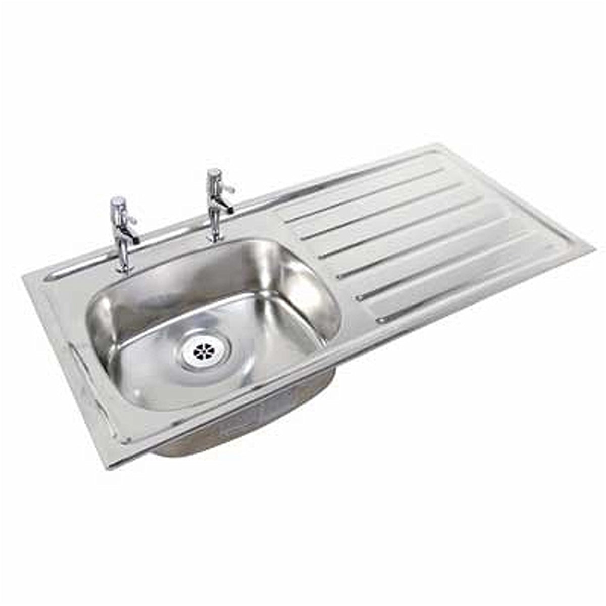 Twyford Sola lay-on kitchen sink, slim design, with one sink