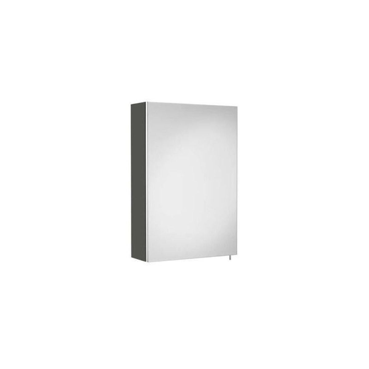 Roca Lu Right Hand Mirror Cabinet Gloss Anthracite 600mm x 150mm Grey