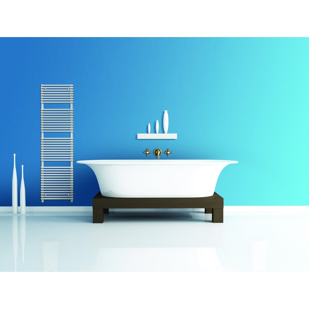 Stelrad Caliente White Single Towel Rail1199 x 750mm 401101750.