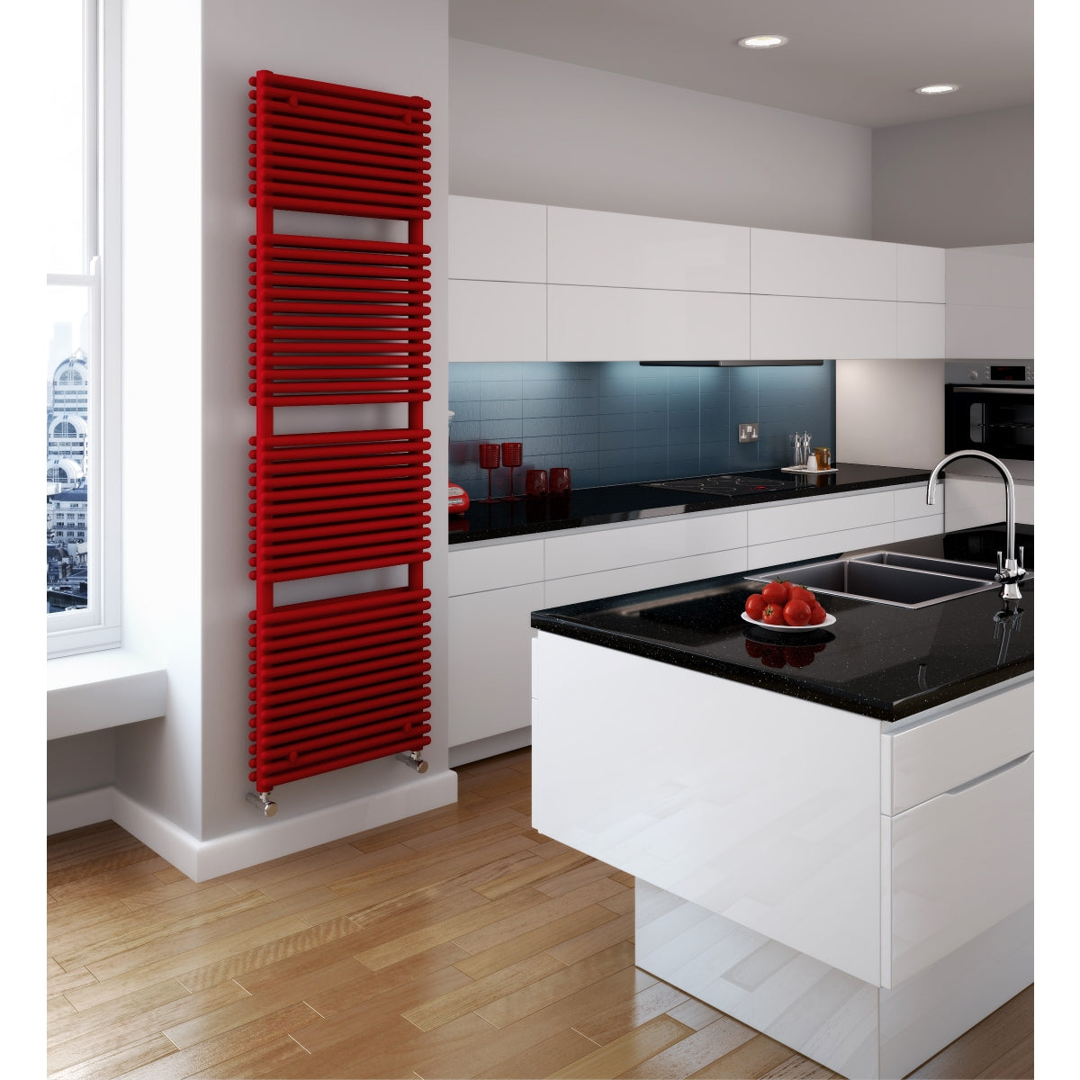 Stelrad Caliente White Single Towel Rail1199 x 750mm 401101750.