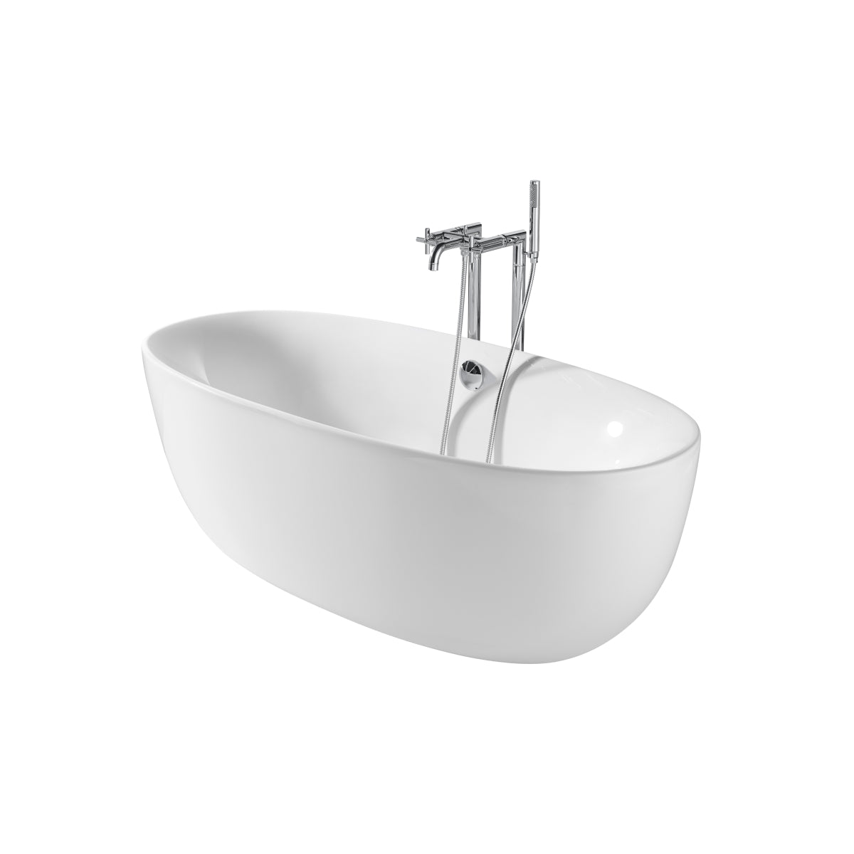 Roca Virginia Freestanding Bath with Integrated Panel 1700 x 800mm - 0 Taphole legs and Waste Included