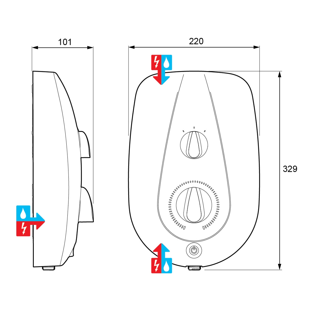 Mira Vie 9.5 KW Electric Shower White 1.1788.005.