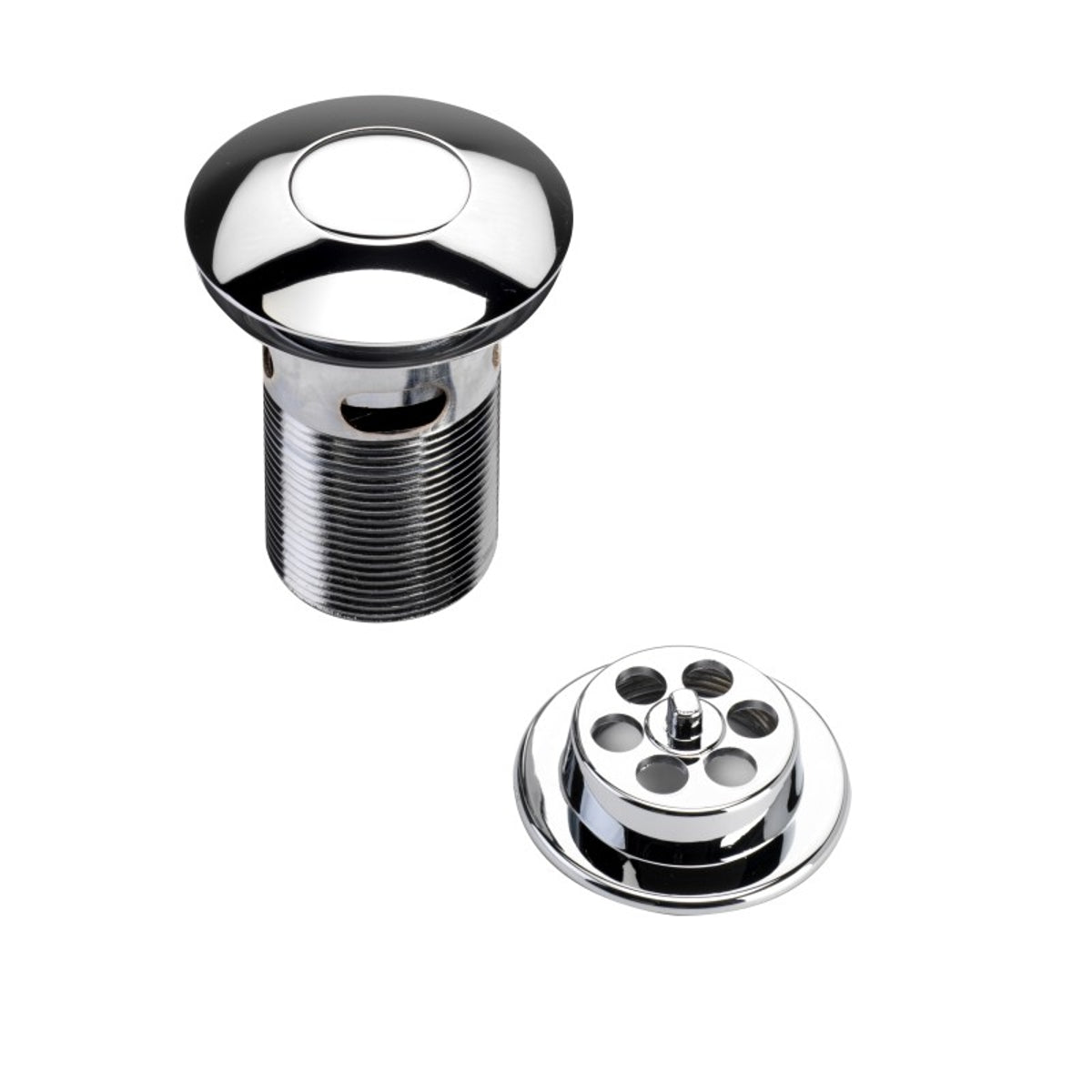 Bristan Round Push Button Bath Waste Slotted Chrome W BATH05 C