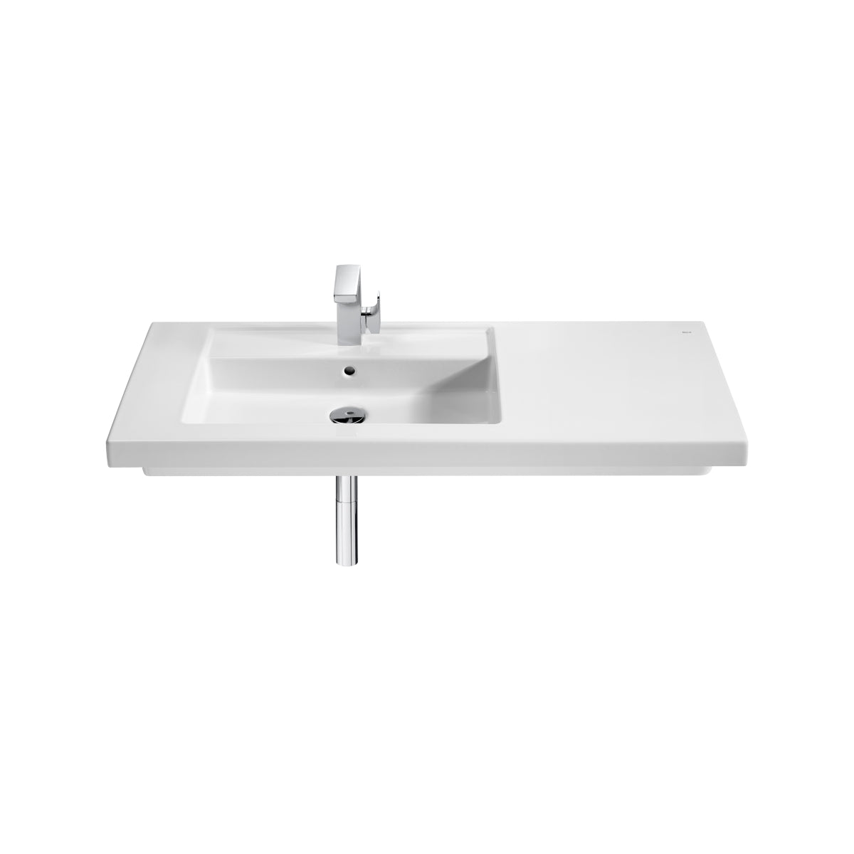 Roca Prisma Wall-hung/vanity Basin 900 x 450mm Left-hand Bowl with Right-hand Shelf - 1 Taphole