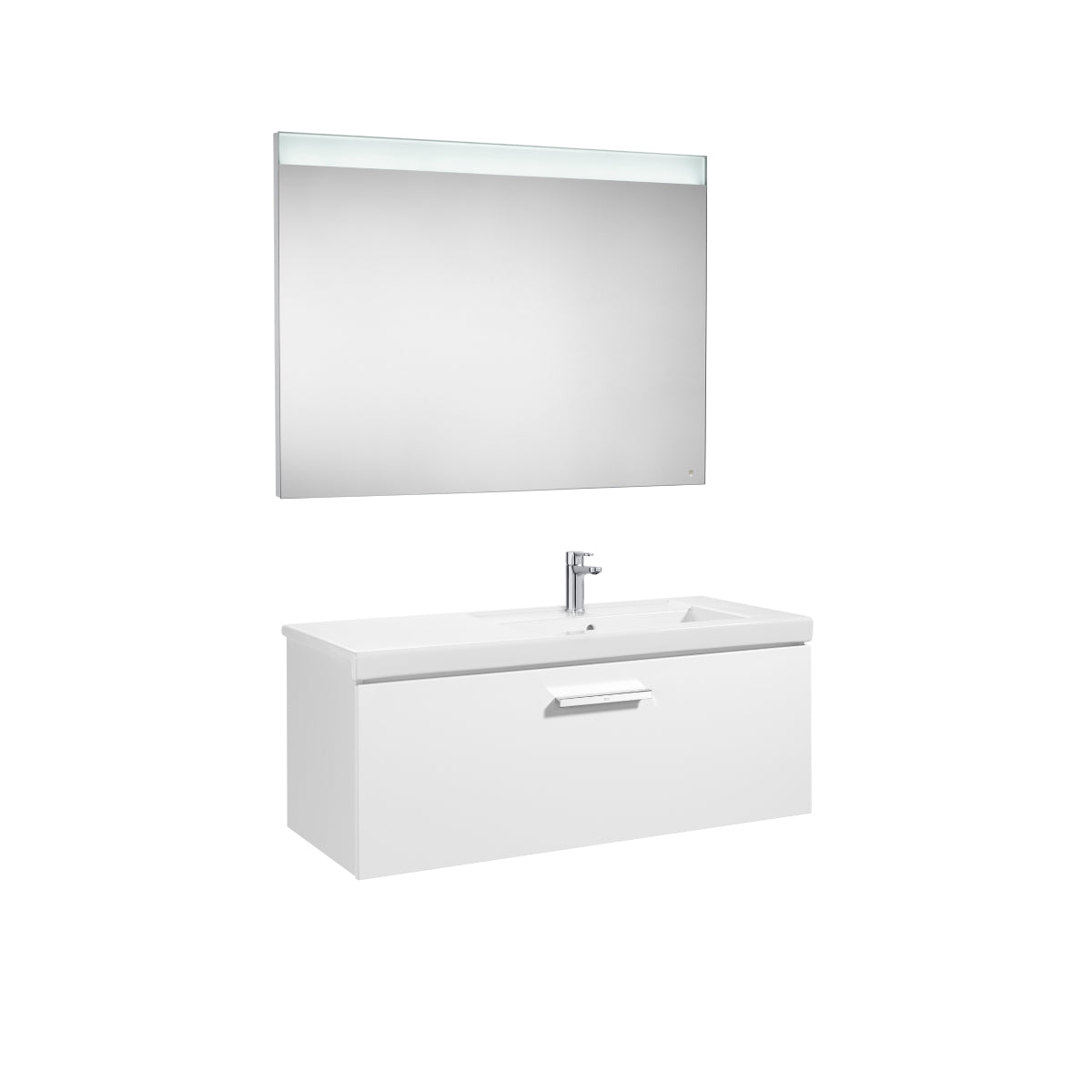Roca Prisma Base Unit 890 x 450mm - 1 Soft-close Drawer - Gloss White
