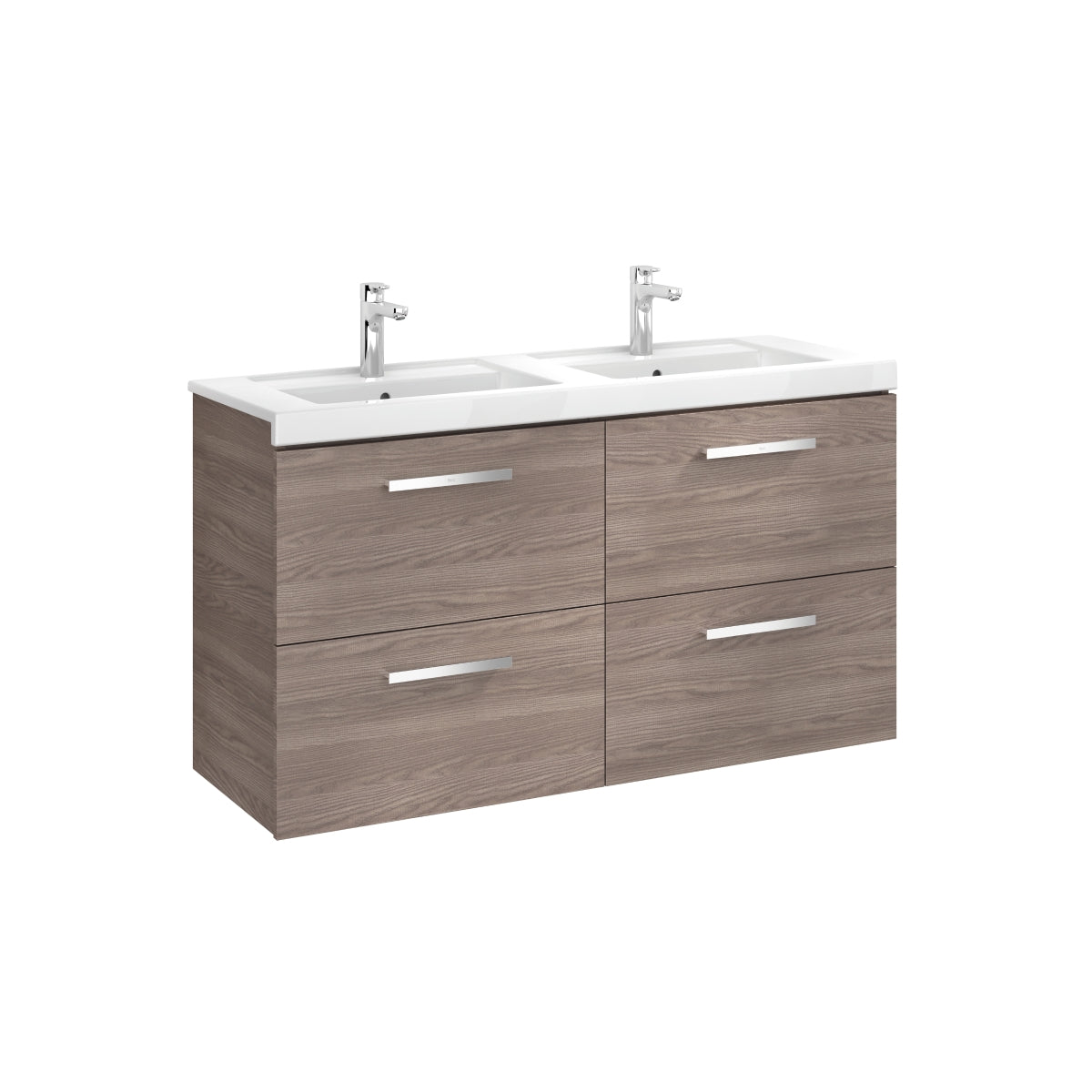 Roca Prisma Base Unit 590 x 450mm - 2 Soft-close Drawers - Right-hand Installation - Gloss White