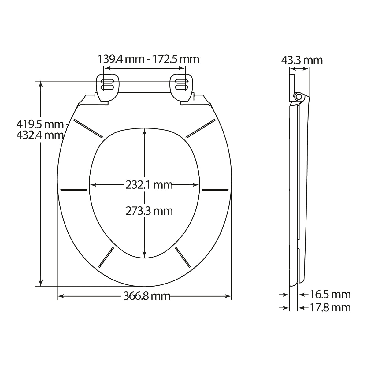 BEMIS KENT ULTRA-FIX WHITE TOILET SEAT