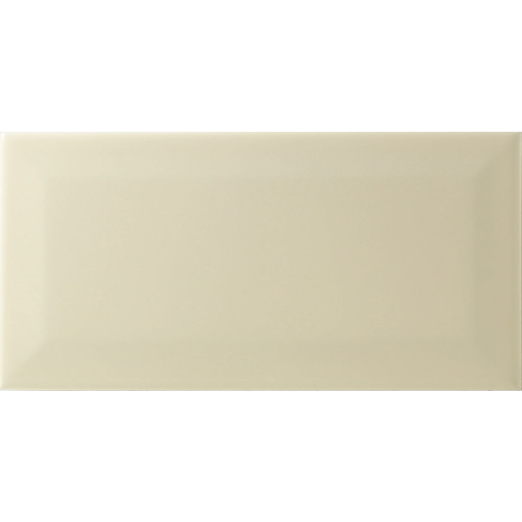 Johnson Tiles Bevel Cream Gloss Ceramic Tile 100 x 200mm Pack of 50