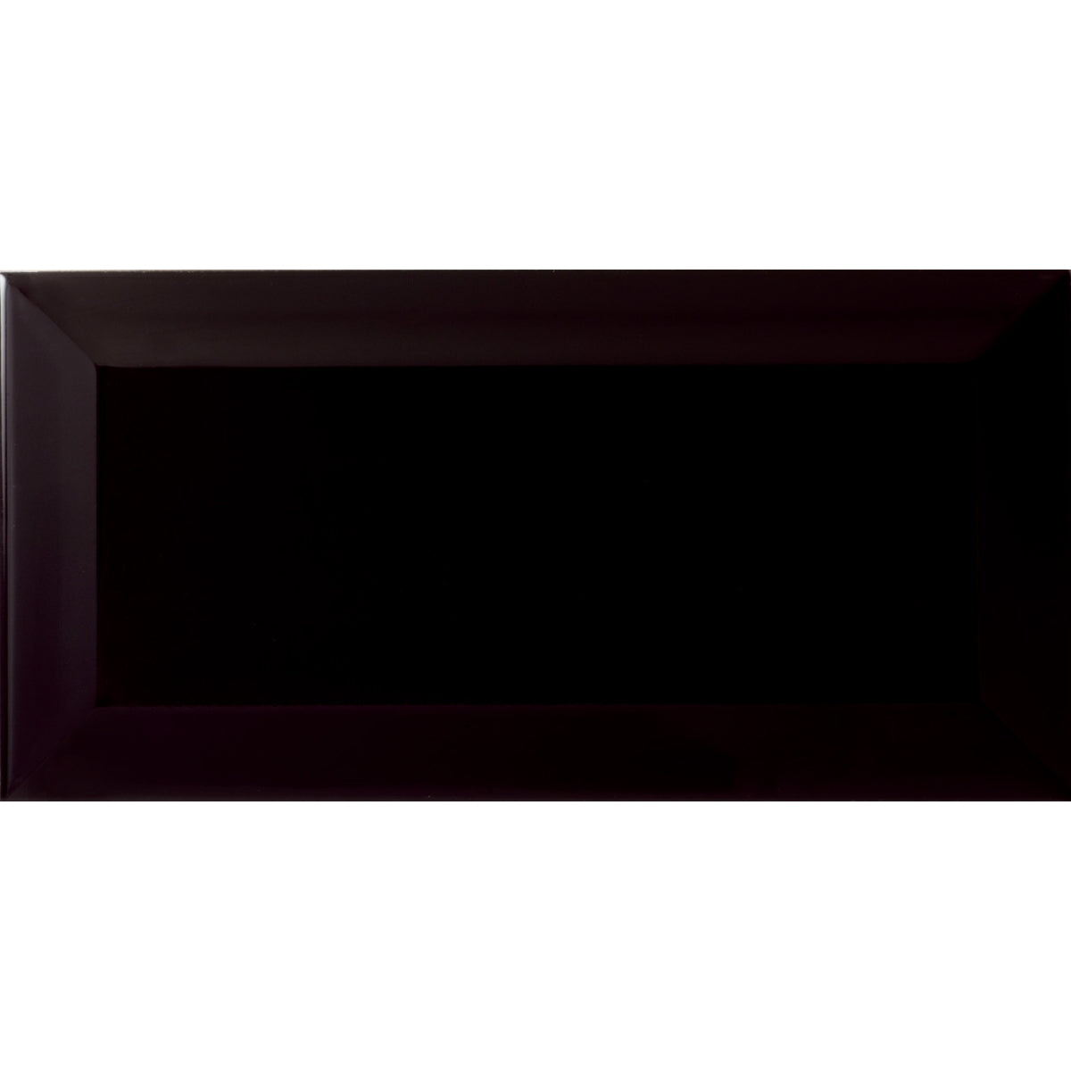 Johnson Tiles Bevel Black Gloss Ceramic Tile 100 x 200mm Pack of 50