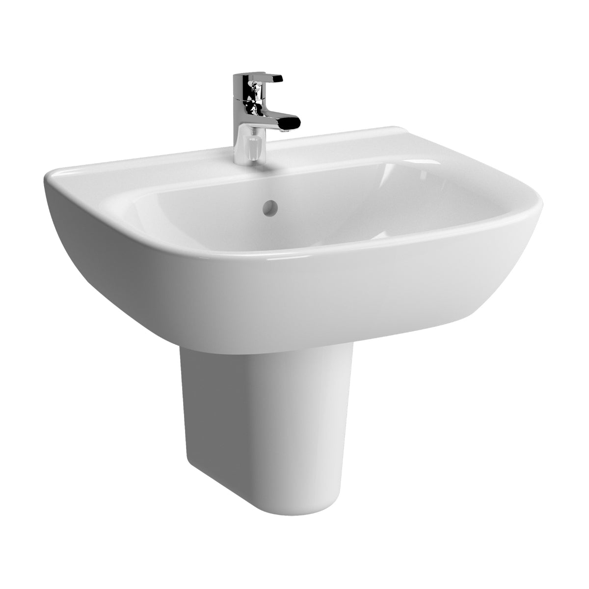 Vitra 1 Tap Hole Zentrum Washbasin 650mm White