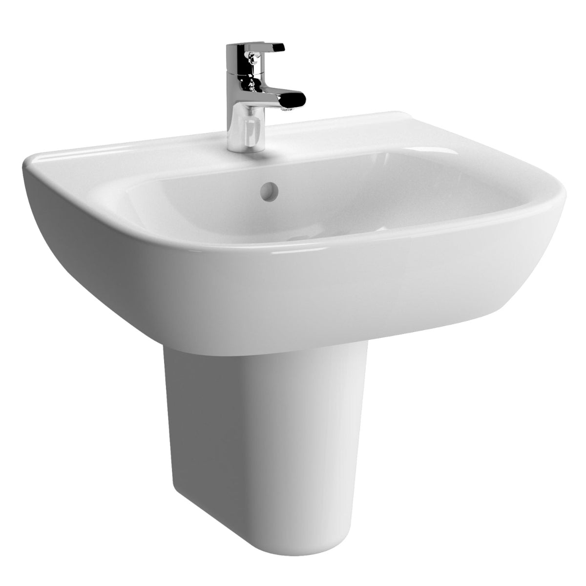 Vitra 1 Tap Hole Zentrum Washbasin 550mm White
