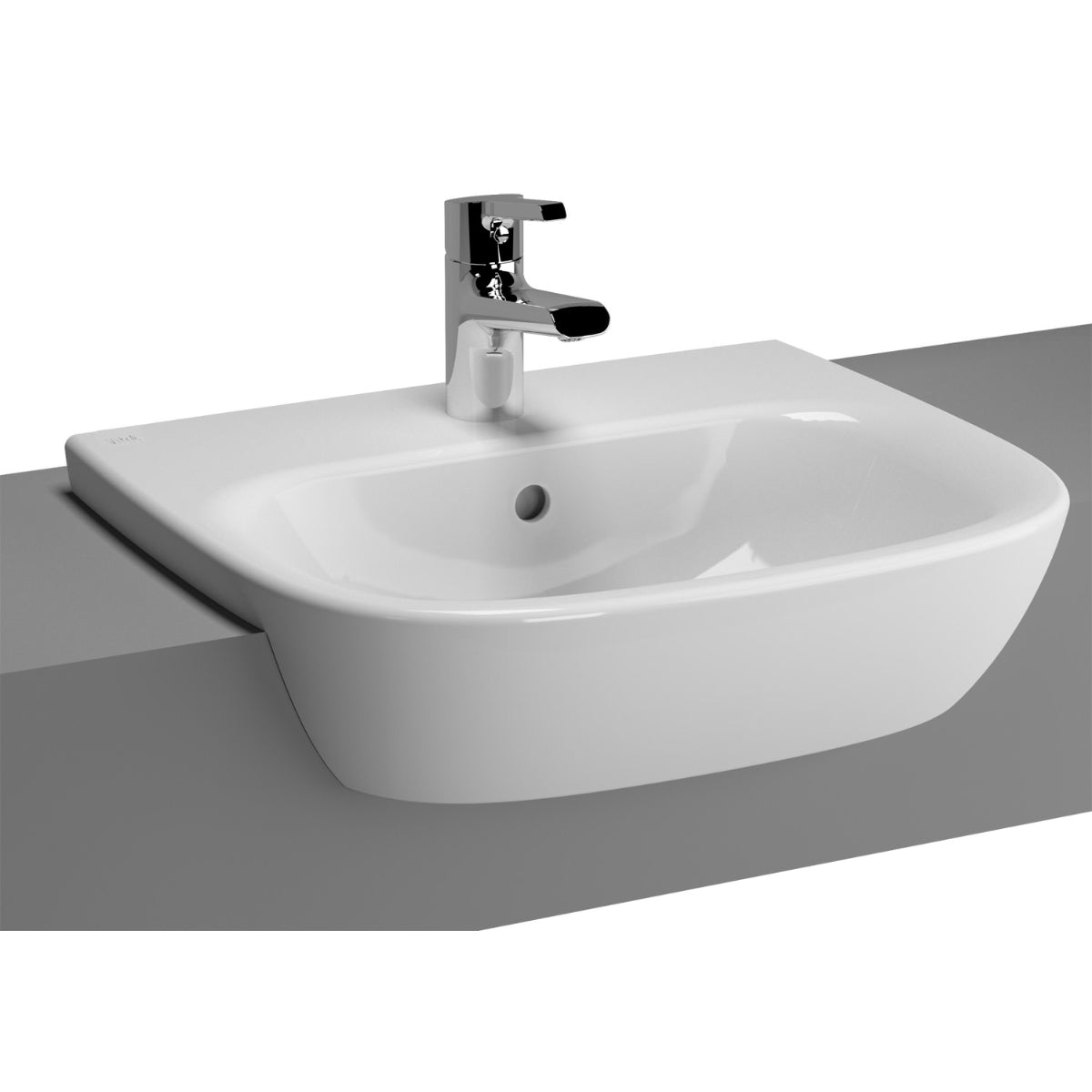 Vitra Zentrum Semi-Recessed Basin White 500mm