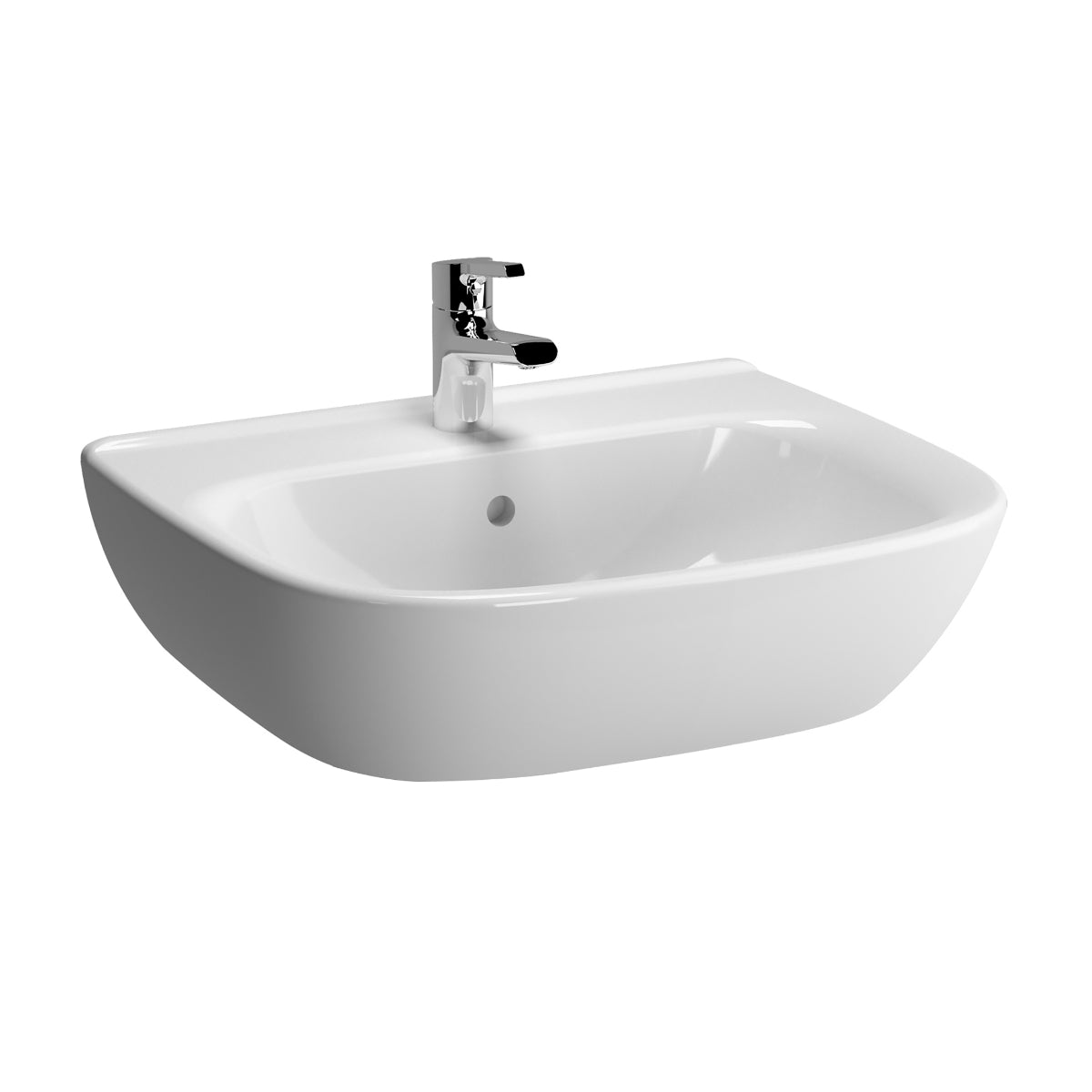 Vitra 1 Tap Hole Zentrum Washbasin 650mm White