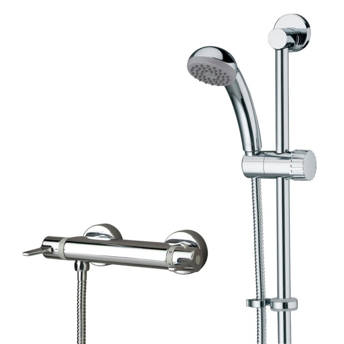 Bristan Design Utility Bar Shower Mixer With Adjustable Riser Kit Chrome DUL2 SHXARFF C.