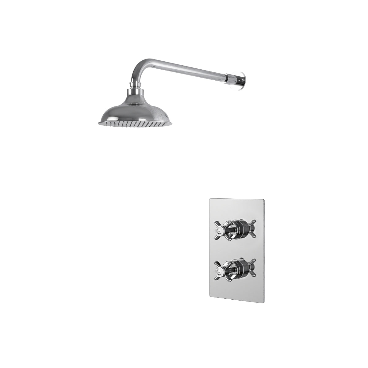 Heritage Bathrooms Dawlish Recessed Shower with Premium Fixed Head Kit Chrome