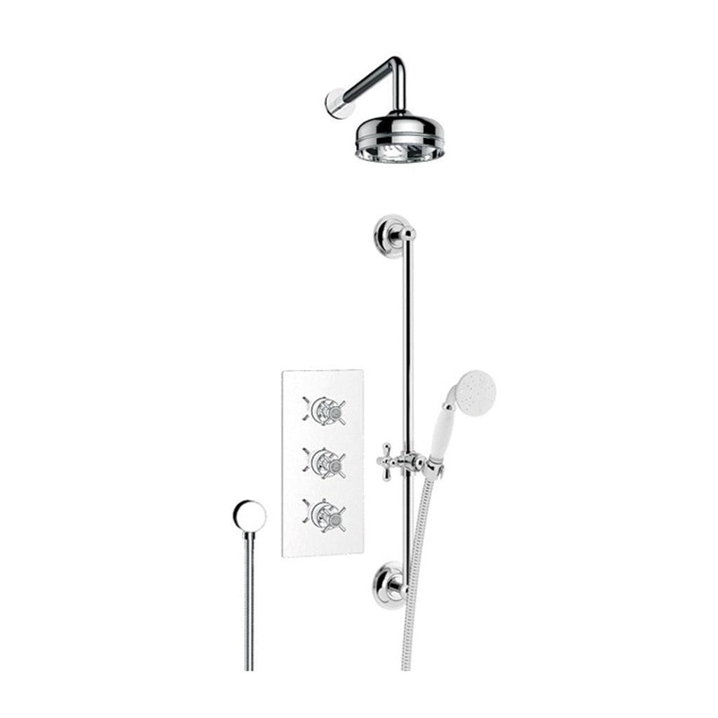 Heritage Bathrooms Dawlish Recessed Shower with Premium Flexible Riser Kit Chrome