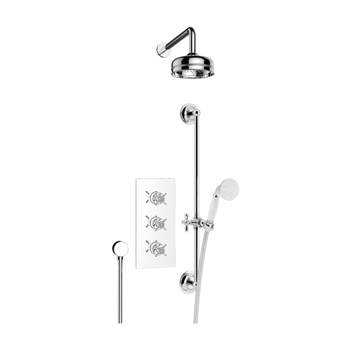 Heritage Bathrooms Dawlish Recessed Shower with Premium Flexible Riser Kit Chrome