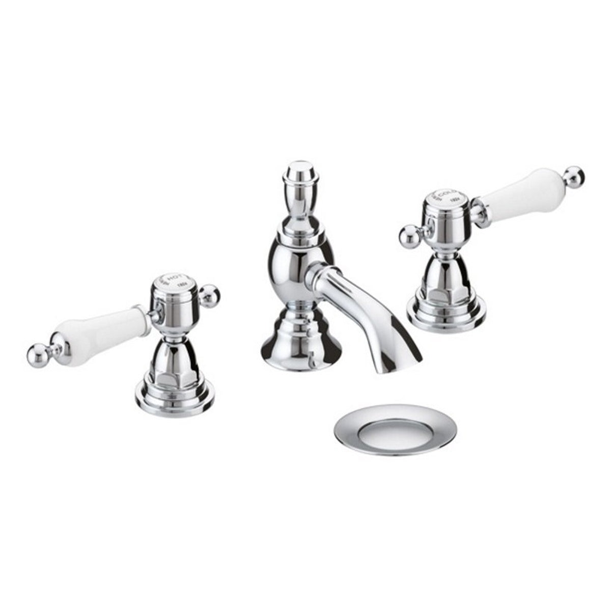 Heritage Glastonbury 3TH Basin Mixer Chrome