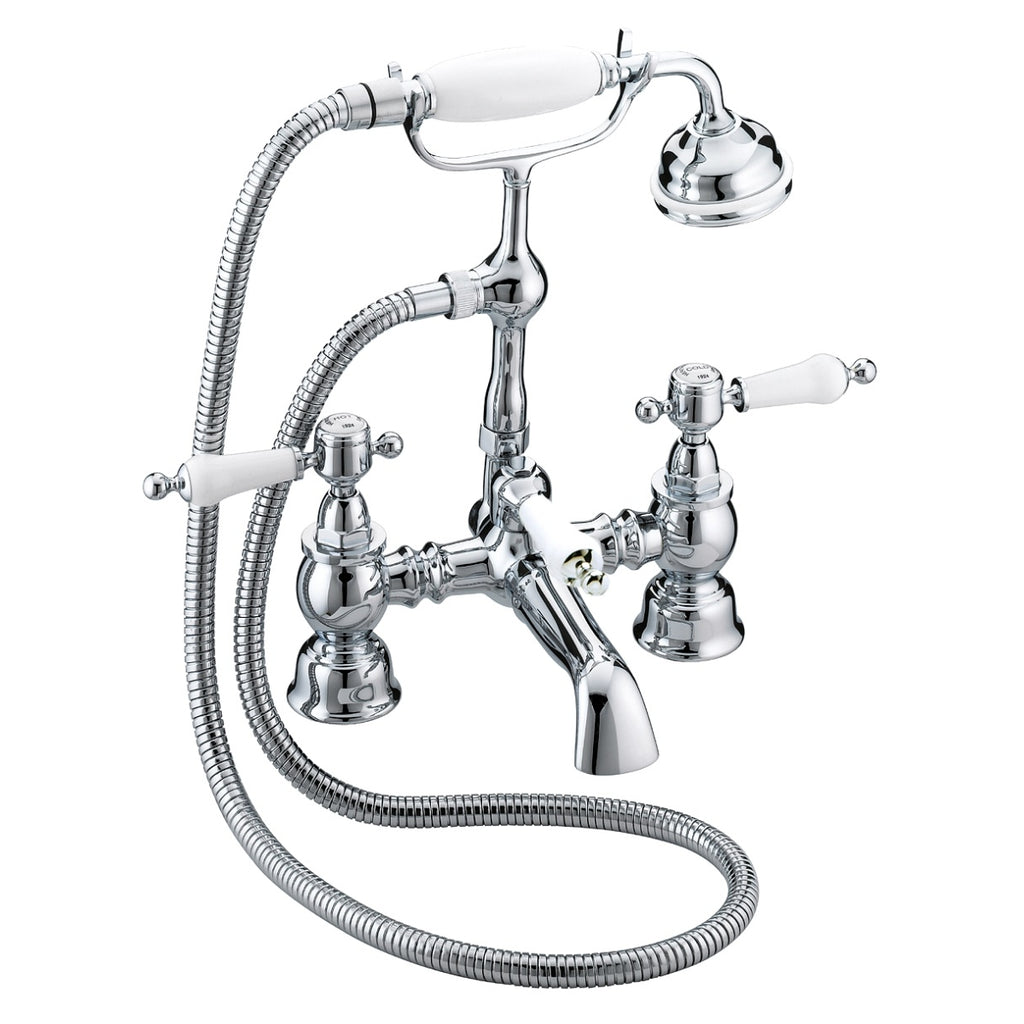 Heritage Glastonbury Deck Bath Shower Mixer Tap Chrome