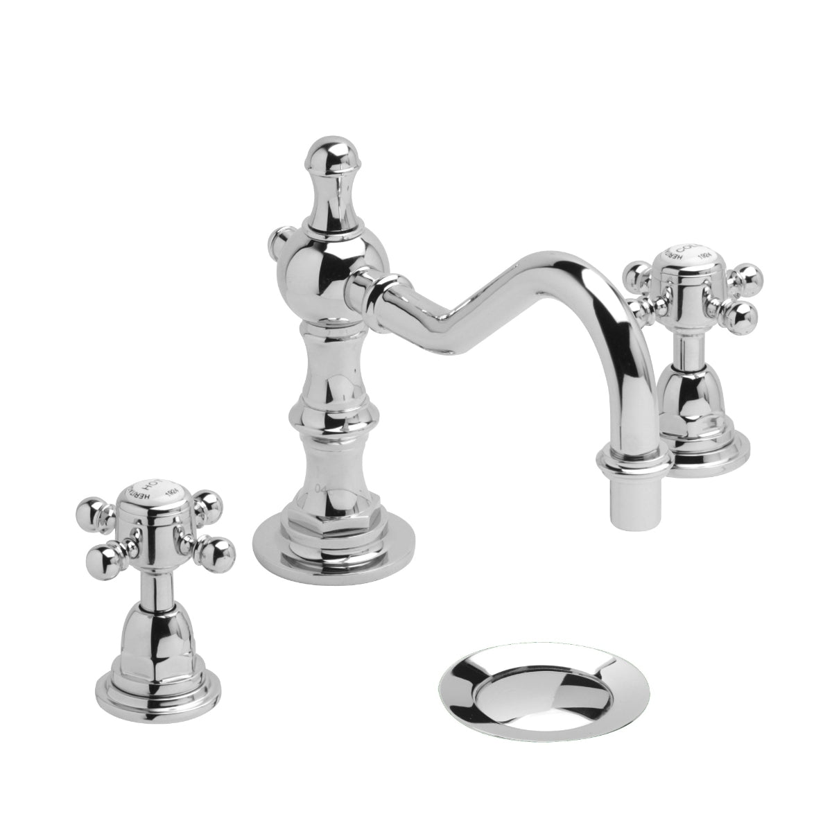 Heritage Hartlebury 3 Tap Hole Swivel Spout Mixer Chrome