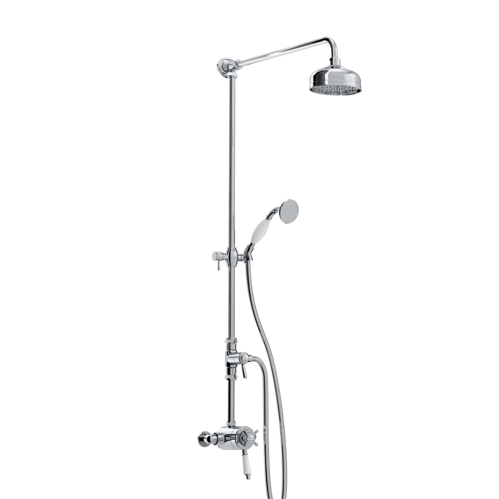 Bristan 1901 Exposed Concentric Chrome Shower Valve with Diverter and Rigid Riser Kit N2 CSHXDIV C.