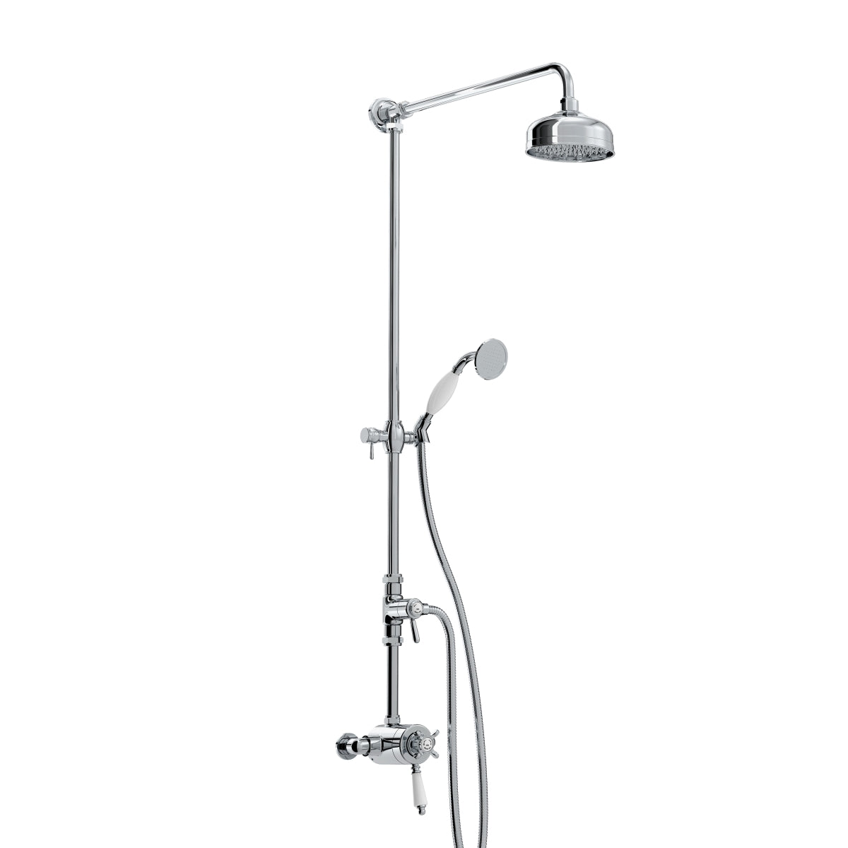 Bristan 1901 Exposed Concentric Chrome Shower Valve with Diverter and Rigid Riser Kit N2 CSHXDIV C.