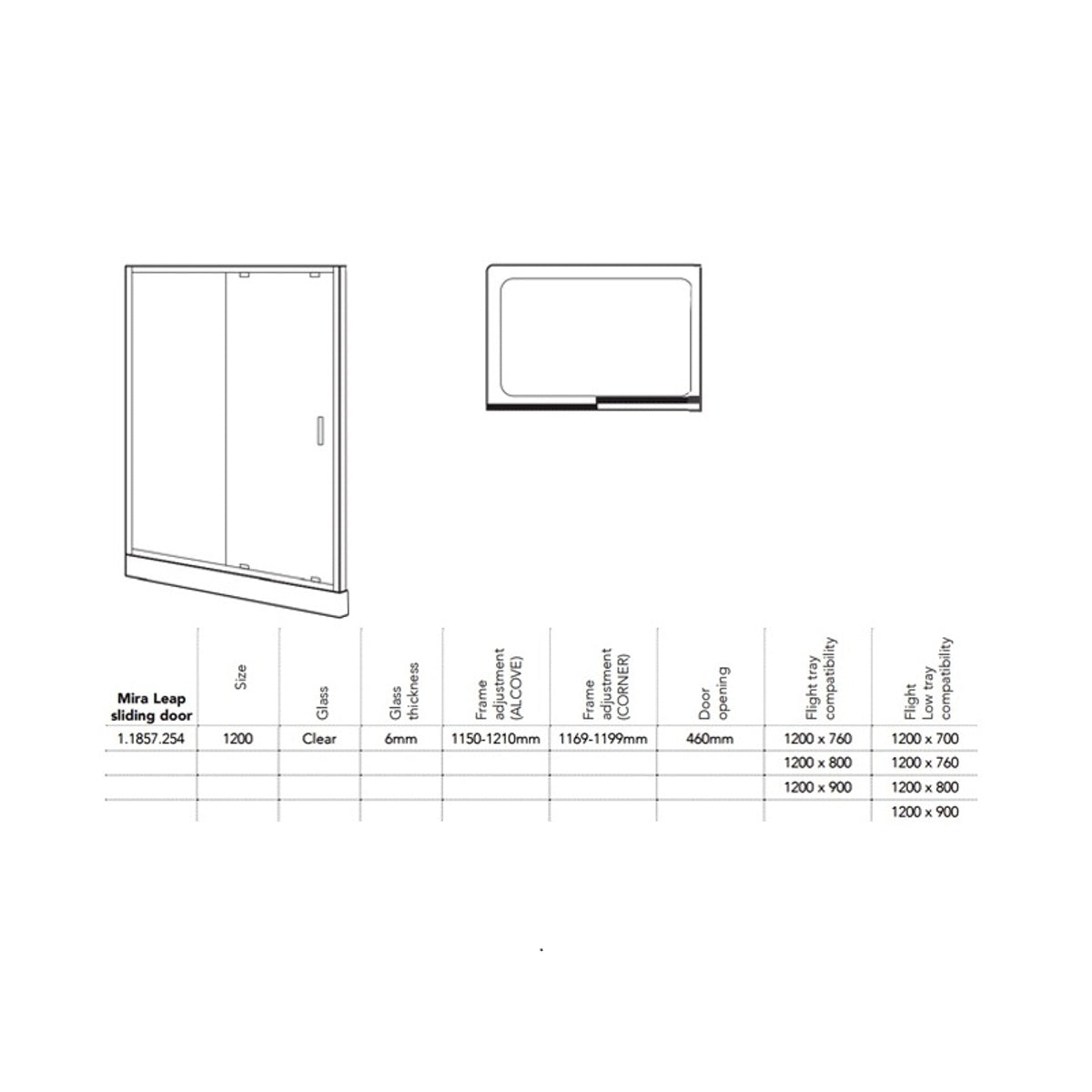 Mira Leap Sliding Door 1200 1.1857.254.