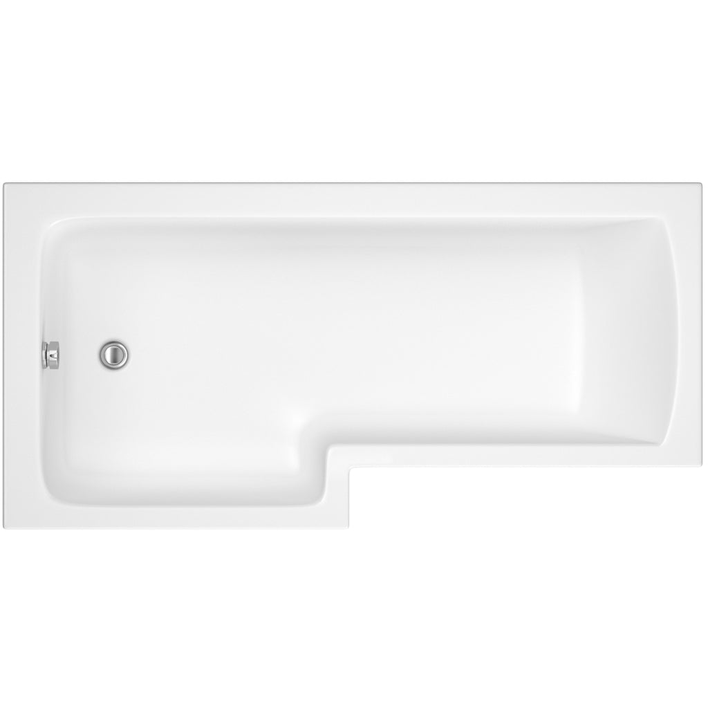 Vitellio Metz L-Shaped Shower Bath 1500mm Left