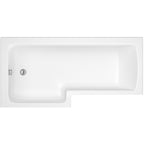 Vitellio Metz L-Shaped Shower Bath 1500mm Left