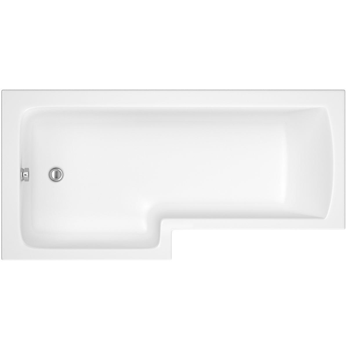 Vitellio Metz L-Shaped Shower Bath 1500mm Left