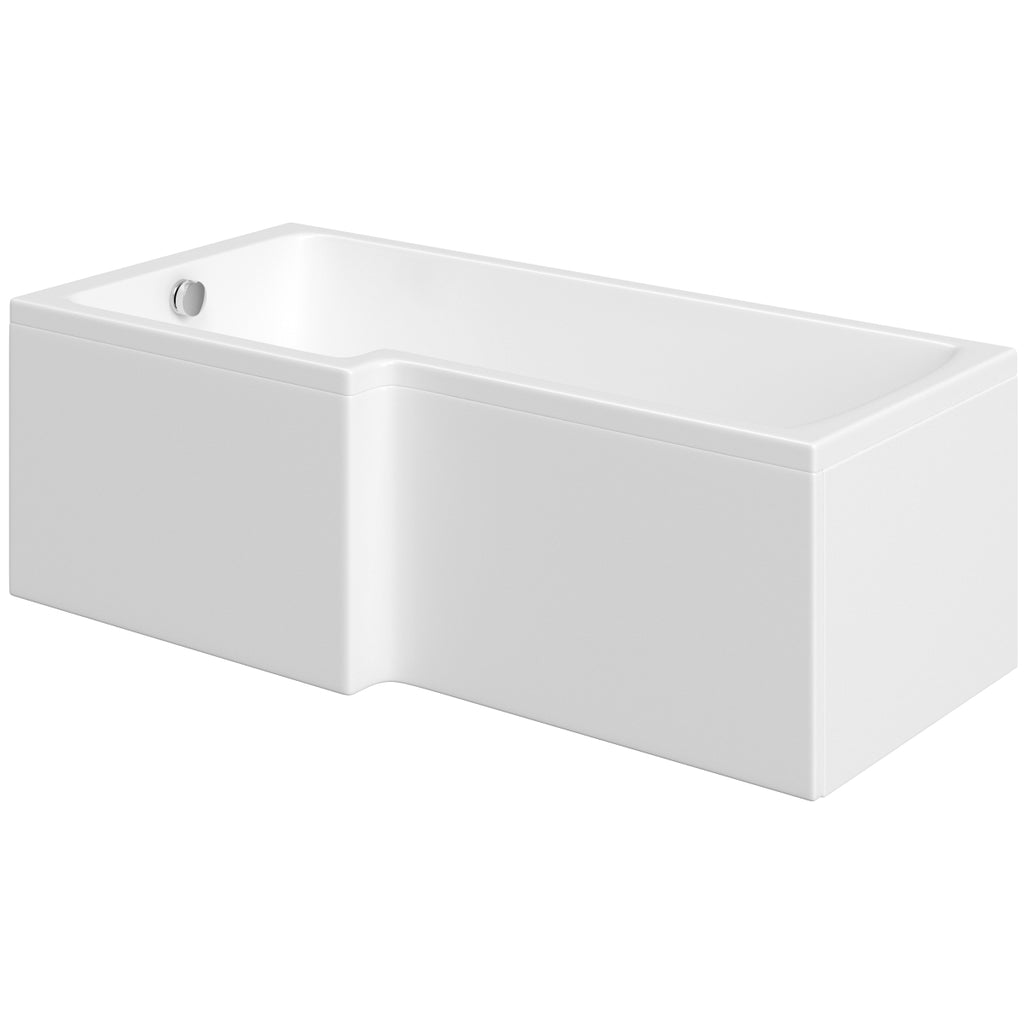 Vitellio Metz L-Shaped Shower Bath 1500mm Left