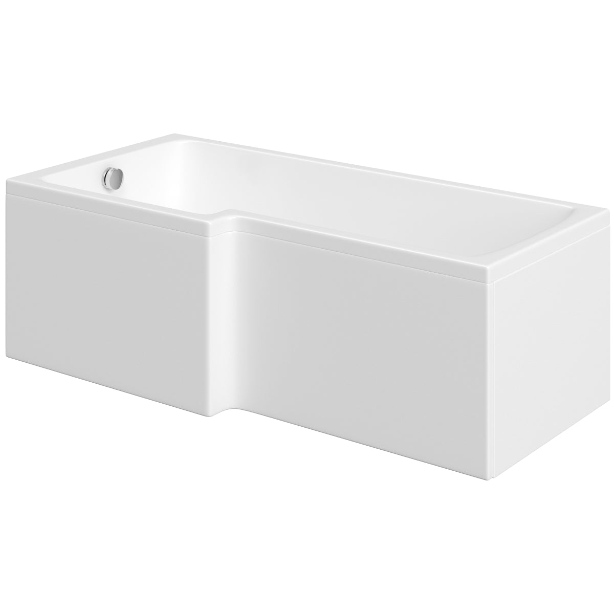 Vitellio Metz L-Shaped Shower Bath 1500mm Left