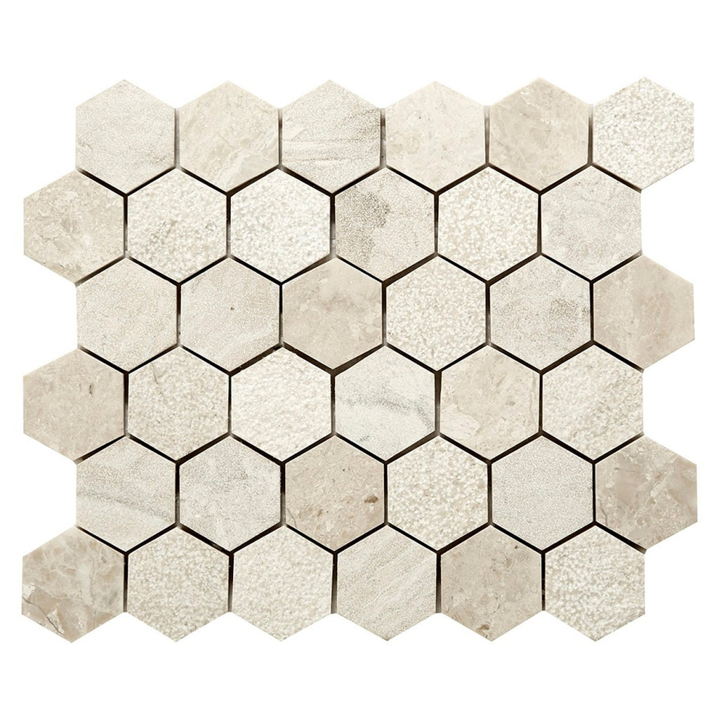 Verona Stone Company Vanilla Cream Hexagon Marble Mosaic 260 mm x 295 mm Per Sheet S20124.