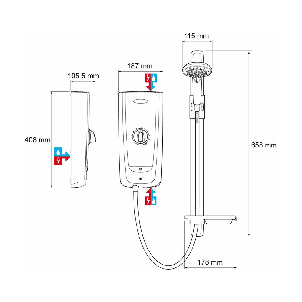 Mira Advance Thermostatic Electric Shower 8.7 KW 1.1785.001.