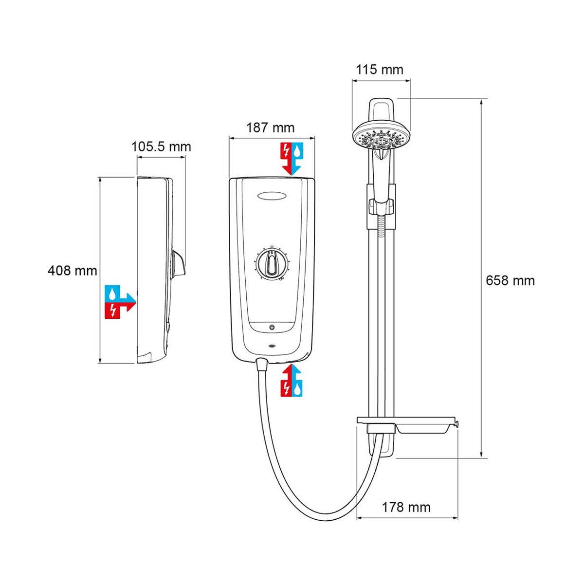 Mira Advance Thermostatic Electric Shower 8.7 KW 1.1785.001.
