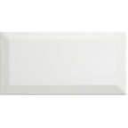 Verona Metro White Gloss Ceramic Tile 100 x 200mm Pack of 50 824975.